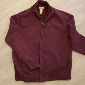 LLBean Mens 100% Cotton Zipfront Sweater